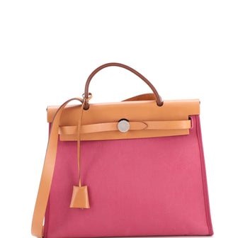 Hermes Herbag Zip Leather and Toile 31