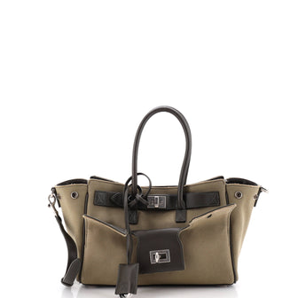 Balenciaga Bel Air Carry All Bag Canvas with Leather Mini