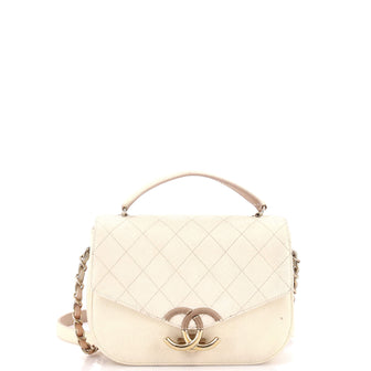 Chanel Thread Around Flap Bag Quilted Caviar Small