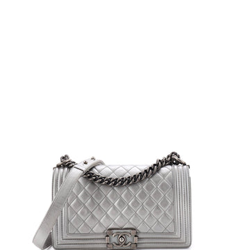 Chanel Boy Flap Bag Quilted Calfskin Old Medium