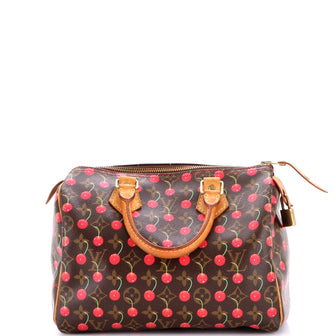 Louis Vuitton Speedy Handbag Limited Edition Monogram Cerises 25