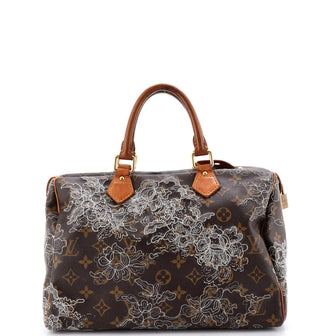Louis Vuitton Speedy Handbag Limited Edition Monogram Dentelle 30