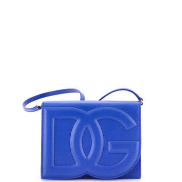 Dolce & Gabbana DG Logo Flap Shoulder Bag Leather Small