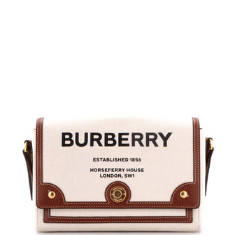 Burberry Note Crossbody Bag Canvas with Leather Medium