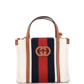 Gucci Interlocking G Web Tote Canvas Mini