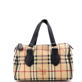Burberry Chester Satchel Haymarket Coated Canvas Small