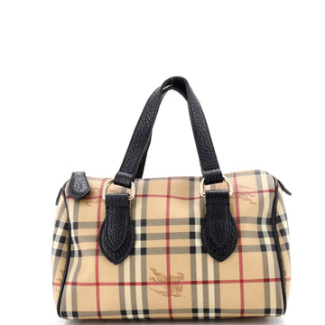 Burberry Chester Satchel Haymarket Coated Canvas Small