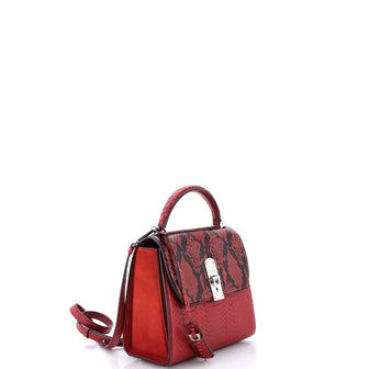 Salvatore Ferragamo Boxyz Top Handle Bag Snakeskin Medium