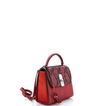 Salvatore Ferragamo Boxyz Top Handle Bag Snakeskin Medium