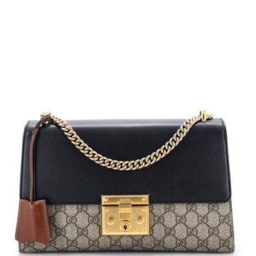 Gucci Padlock Shoulder Bag GG Coated Canvas and Leather Medium