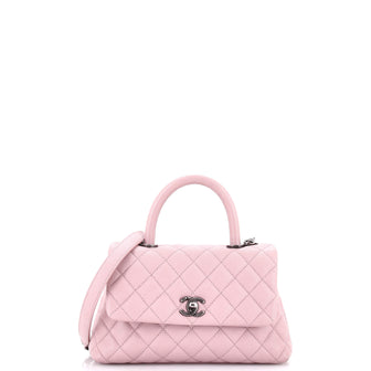 Chanel Coco Top Handle Bag Quilted Caviar Mini