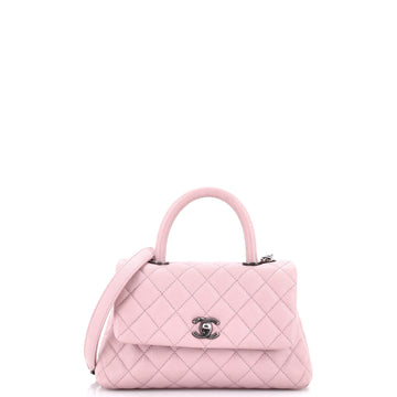 Chanel Coco Top Handle Bag Quilted Caviar Mini