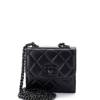 Chanel So Black Trendy CC Clutch with Chain Quilted Lambskin Small