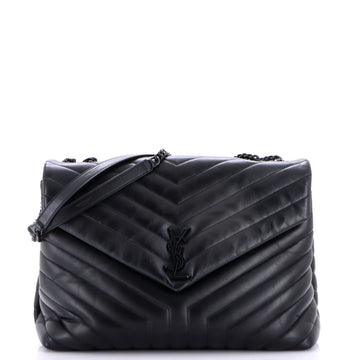 Saint Laurent Loulou Shoulder Bag Matelasse Chevron Leather Large