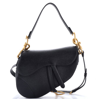 Christian Dior Saddle Handbag Leather Medium