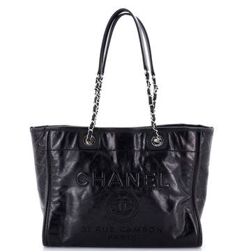 Chanel Deauville Tote Glazed Calfskin Small