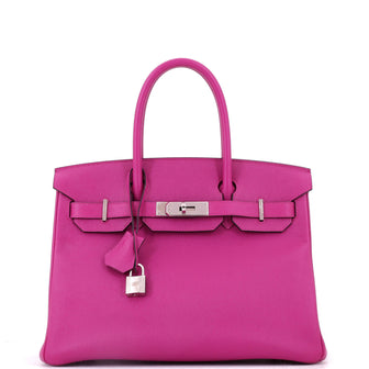 Hermes Birkin Handbag Pink Epsom with Palladium Hardware 30