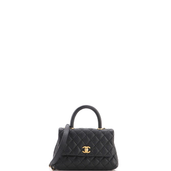 Chanel Coco Top Handle Bag Quilted Caviar Mini