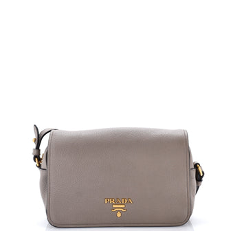 Prada Flap Zip Crossbody Bag Vitello Phenix Small