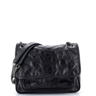 Saint Laurent Niki Chain Flap Bag Matelasse Chevron Leather Baby