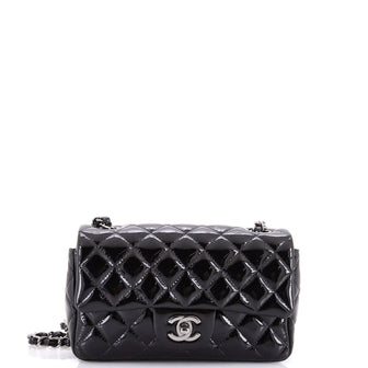 Chanel Classic Single Flap Bag Quilted Patent Mini