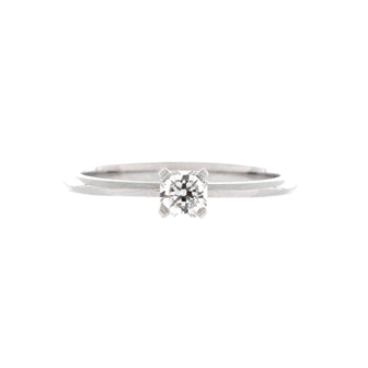Tiffany & Co. Lucida Solitaire Ring Platinum with Square Mixed Cut Diamond G/3EX/VS1 0.25CT