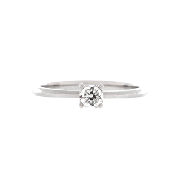 Tiffany & Co. Lucida Solitaire Ring Platinum with Square Mixed Cut Diamond G/3EX/VS1 0.25CT