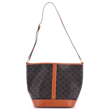 Celine Bucket Bag Triomphe Coated Canvas Medium