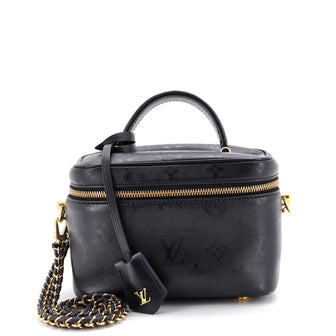 Louis Vuitton Vanity Handbag Monogram Ink Embossed Lambskin PM