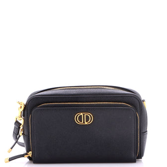 Christian Dior Caro Double Pouch Crossbody Bag Leather