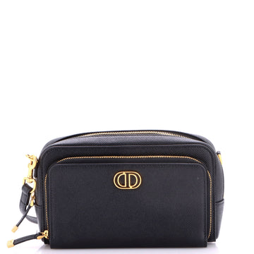 Christian Dior Caro Double Pouch Crossbody Bag Leather