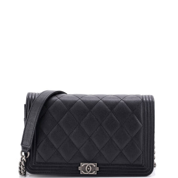 Chanel Boy Wallet on Chain Quilted Caviar