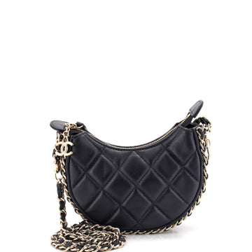 Chanel Chain Around Hook Hobo Quilted Lambskin Mini