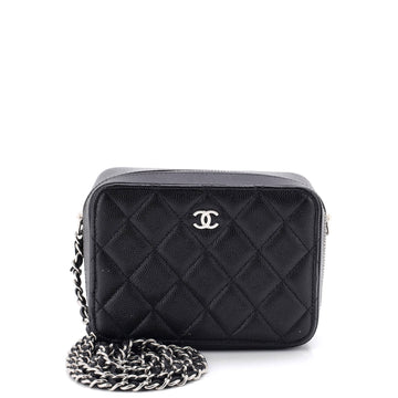 Chanel Square CC Chain Camera Bag Quilted Caviar Mini
