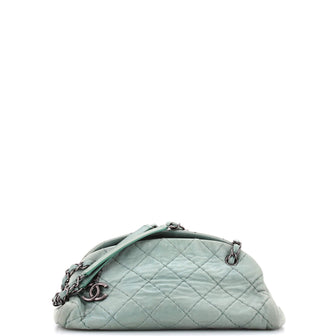 Chanel Just Mademoiselle Bag Quilted Iridescent Leather Medium