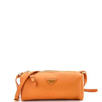 Prada Zip Buckle Pouch Shoulder Bag Leather