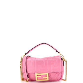 Fendi Baguette NM Bag Zucca Embossed Leather Mini