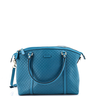 Gucci Britt Convertible Dome Satchel Microguccissima Leather Medium