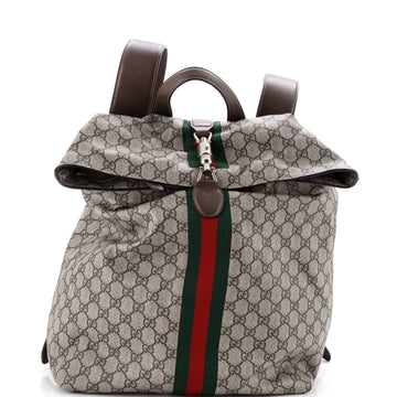 Gucci Jackie 1961 Web Backpack GG Coated Canvas Large