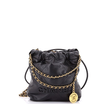 Chanel 22 Chain Hobo Quilted Caviar Mini