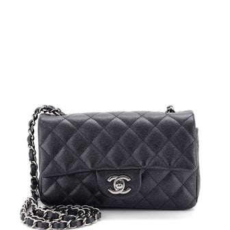 Chanel Classic Single Flap Bag Quilted Caviar Mini