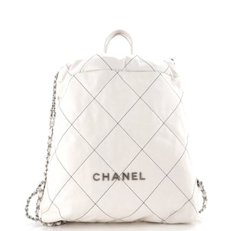 Chanel 22 Chain Backpack Quilted Calfskin Large