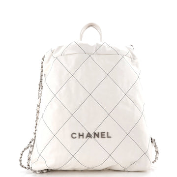 Chanel 22 Chain Backpack Quilted Calfskin Large