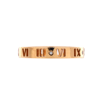 Tiffany & Co. Atlas Pierced Ring 18K Rose Gold and Diamonds 3.5mm