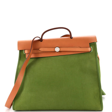 Hermes Herbag Zip Leather and Toile 39