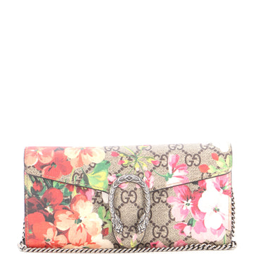 Gucci Dionysus Chain Wallet Blooms Print GG Coated Canvas Long