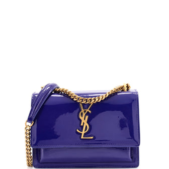 Saint Laurent Sunset Crossbody Bag Patent Small