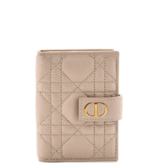 Christian Dior Caro Dandelion Card Holder Cannage Quilt Leather