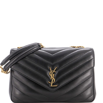 Saint Laurent Loulou NM Shoulder Bag Matelasse Chevron Leather Large