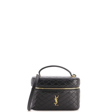 Saint Laurent Gaby Zip Around Vanity Bag Quilted Leather Mini
